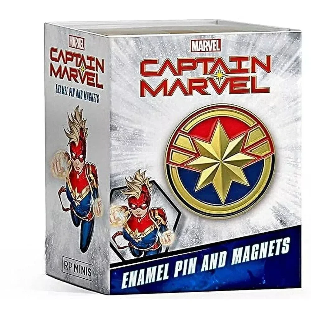 Captain Marvel Embossed Enamel Pin and Magnets (3)+1‎ BRAND NEW SEALED